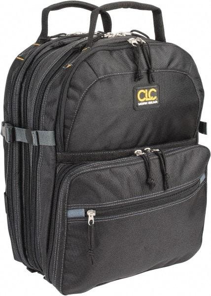 CLC - 75 Pocket Black Ballistic Polyester Backpack Tool Bag - 13" Wide x 13" Deep x 9" High - Exact Industrial Supply