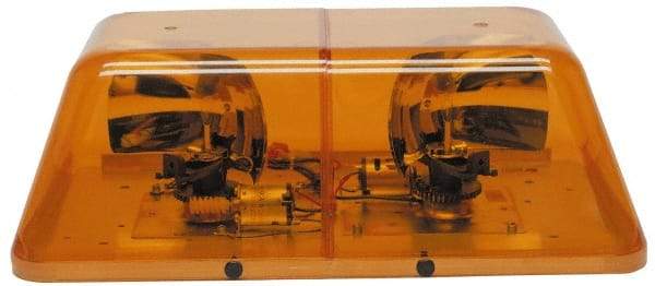 Federal Signal Emergency - 90,000 Candelas, Two 95 FPM Rotators, Magnetic Mount Emergency Turbo Beam Light Assembly - Powered by Cigarette Lighter Plug, Amber - Exact Industrial Supply