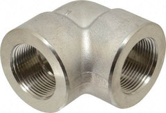 Value Collection - 1-1/4" Grade 304/304L Stainless Steel Pipe 90° Elbow - FNPT x FNPT End Connections, 3,000 psi - Exact Industrial Supply