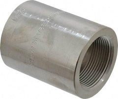Merit Brass - 1-1/2 x 1" Grade 304/304L Stainless Steel Pipe Reducer Coupling - FNPT x FNPT End Connections, 3,000 psi - Exact Industrial Supply