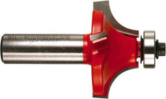 Freud - 1-5/8" Cut Diam, 3/4" Length of Cut, 4 Flute Round-Over Edge Profile Router Bit - Carbide-Tipped, 1/2" Shank Diam, 2-3/4" OAL, Proprietary Coating - Exact Industrial Supply