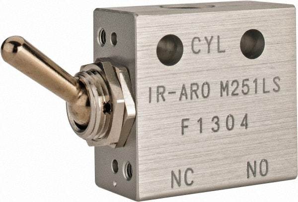 ARO/Ingersoll-Rand - 1/8" NPT Manual Mechanical Valve - 3-Way, 2 Position, Toggle/Manual & 0.2 CV Rate - Exact Industrial Supply