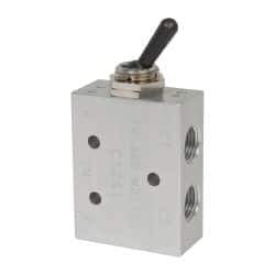 ARO/Ingersoll-Rand - 1/8" NPT Manual Mechanical Valve - 4-Way, 2 Position, Toggle/Manual & 0.2 CV Rate - Exact Industrial Supply