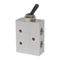ARO/Ingersoll-Rand - 1/8" NPT Manual Mechanical Valve - 4-Way, 2 Position, Toggle/Manual & 0.2 CV Rate - Exact Industrial Supply