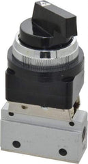 ARO/Ingersoll-Rand - 1/8" NPT Manual Mechanical Valve - 3-Way, 2 Position, Long Selector/Manual & 0.2 CV Rate - Exact Industrial Supply