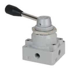 ARO/Ingersoll-Rand - 1/4" NPT Manual Mechanical Valve - 4-Way, 3 Position, Lever/Manual & 1.25 CV Rate - Exact Industrial Supply