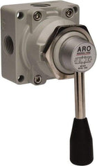 ARO/Ingersoll-Rand - 1/2" NPT Manual Mechanical Valve - 4-Way, 3 Position, Lever/Manual & 2.4 CV Rate - Exact Industrial Supply