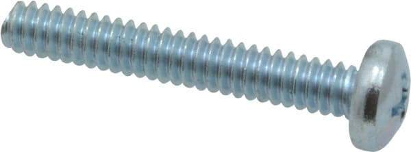 Value Collection - #10-24 UNC, 1-1/4" Length Under Head Phillips Drive Machine Screw - Pan Head, Grade 2 Steel, Zinc-Plated Finish, Without Washer - Exact Industrial Supply