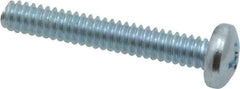 Value Collection - #10-24 UNC, 1-1/4" Length Under Head Phillips Drive Machine Screw - Pan Head, Grade 2 Steel, Zinc-Plated Finish, Without Washer - Exact Industrial Supply