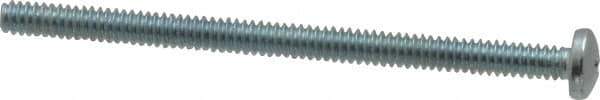 Value Collection - #10-24 UNC, 3" Length Under Head Phillips Drive Machine Screw - Pan Head, Grade 2 Steel, Zinc-Plated Finish, Without Washer - Exact Industrial Supply