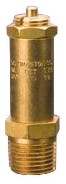 Kingston - 1/4" Inlet, Safety Relief Valve - 50 Max psi, Brass - Exact Industrial Supply