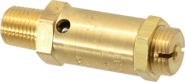 Kingston - 1/4" Inlet, Safety Relief Valve - 25 Max psi, Brass - Exact Industrial Supply