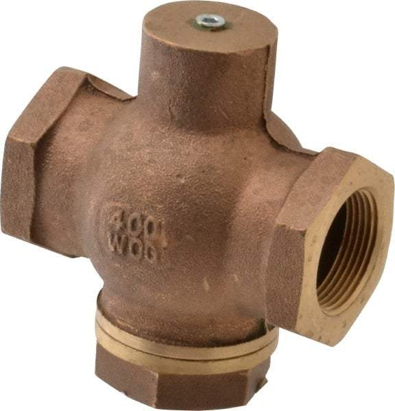 Kingston - 1-1/4" Brass Check Valve - Inline, FNPT x FNPT, 400 WOG - Exact Industrial Supply