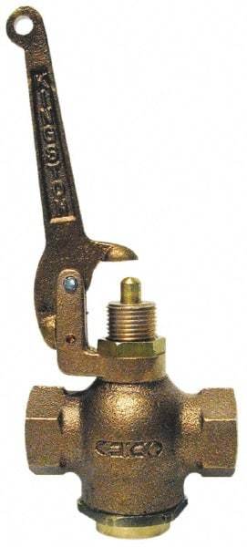 Kingston - 1-1/4" Pipe, 400 Max psi, Buna N Disc, Self Closing Control Valve - Pull Lever, FNPT x FNPT End Connections - Exact Industrial Supply