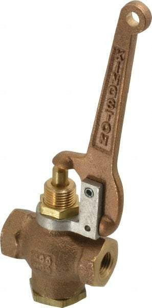 Kingston - 1/4" Pipe, 400 Max psi, Buna N Disc, Self Closing Control Valve - Pull Lever, FNPT x FNPT End Connections - Exact Industrial Supply