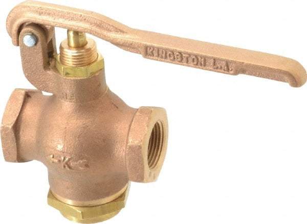 Kingston - 3/4" Pipe, 400 Max psi, Buna N Disc, Self Closing Control Valve - Squeeze Lever, FNPT x FNPT End Connections - Exact Industrial Supply