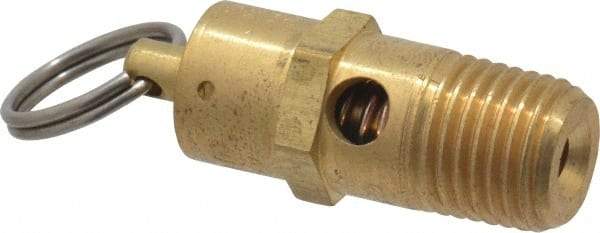 Kingston - 1/4" Inlet, ASME Safety Relief Valve - 150 Max psi, Brass - Exact Industrial Supply