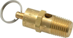 Kingston - 1/4" Inlet, ASME Safety Relief Valve - 200 Max psi, Brass - Exact Industrial Supply