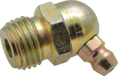 PRO-LUBE - 65° Head Angle, 1/4-18 NPT Steel Standard Grease Fitting - 9/16" Hex, 24.6mm Overall Height, 8.7mm Shank Length, Zinc Plated Finish - Exact Industrial Supply