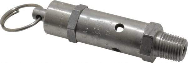 Kingston - 1/4" Inlet, ASME Safety Relief Valve - 100 Max psi, Stainless Steel - Exact Industrial Supply