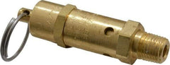 Kingston - 1/4" Inlet, ASME Safety Relief Valve - 25 Max psi, Brass - Exact Industrial Supply