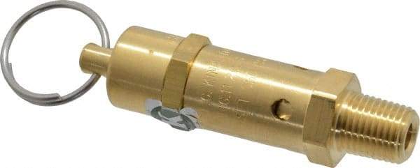 Kingston - 1/4" Inlet, ASME Safety Relief Valve - 50 Max psi, Brass - Exact Industrial Supply