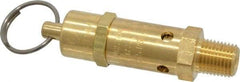 Kingston - 1/4" Inlet, ASME Safety Relief Valve - 75 Max psi, Brass - Exact Industrial Supply