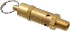Kingston - 1/4" Inlet, ASME Safety Relief Valve - 100 Max psi, Brass - Exact Industrial Supply