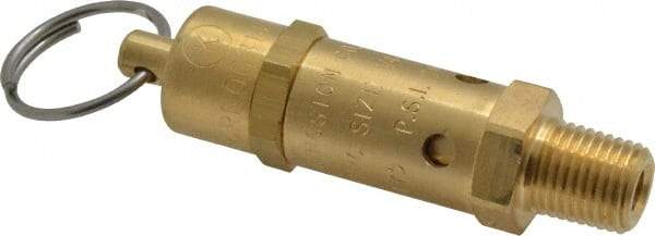 Kingston - 1/4" Inlet, ASME Safety Relief Valve - 175 Max psi, Brass - Exact Industrial Supply