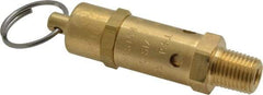 Kingston - 1/4" Inlet, ASME Safety Relief Valve - 175 Max psi, Brass - Exact Industrial Supply