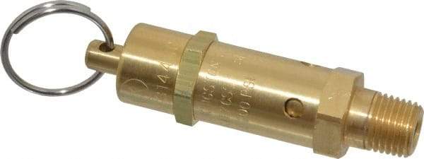 Kingston - 1/4" Inlet, ASME Safety Relief Valve - 200 Max psi, Brass - Exact Industrial Supply
