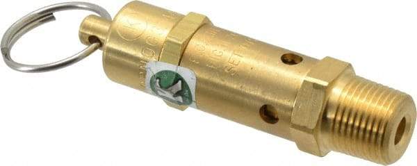 Kingston - 3/8" Inlet, ASME Safety Relief Valve - 75 Max psi, Brass - Exact Industrial Supply