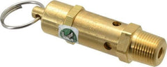 Kingston - 3/8" Inlet, ASME Safety Relief Valve - 75 Max psi, Brass - Exact Industrial Supply