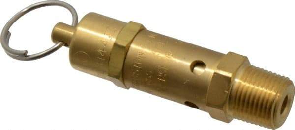 Kingston - 3/8" Inlet, ASME Safety Relief Valve - 100 Max psi, Brass - Exact Industrial Supply