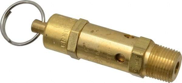 Kingston - 3/8" Inlet, ASME Safety Relief Valve - 200 Max psi, Brass - Exact Industrial Supply