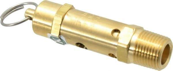 Kingston - 1/2" Inlet, ASME Safety Relief Valve - 100 Max psi, Brass - Exact Industrial Supply