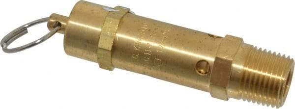 Kingston - 1/2" Inlet, ASME Safety Relief Valve - 125 Max psi, Brass - Exact Industrial Supply