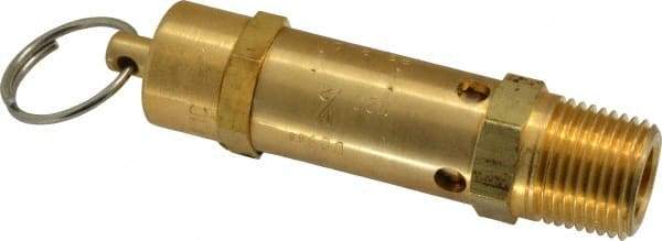 Kingston - 1/2" Inlet, ASME Safety Relief Valve - 200 Max psi, Brass - Exact Industrial Supply