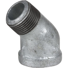Galvanized Pipe Fittings; Material: Galvanized Malleable Iron; Fitting Shape: 45 ™ Elbow; Thread Standard: NPT; End Connection: Threaded; Class: 150; Lead Free: Yes; Standards:  ™ASME ™B16.3;  ™ASME ™B1.20.1; ASTM ™A197;  ™UL ™Listed