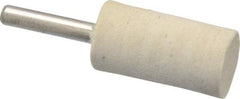 Divine Brothers - 3/4" Diam, 1/4" Shank Diam, Cylinder Shaped Mounted Bob - Medium Density, 1-1/2" Head Length, Wool Felt - Exact Industrial Supply