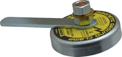 Mag-Mate - 800 Amps Grounding Capacity, 3-1/2" Diam, 2-1/4" High, 35 Lb Max Pull Force, Rare Earth Magnetic Welding & Fabrication Ground Clamp - 55 Lb Average Pull Force, Round Cup Magnet, Copper Stud, Compatible with Flat Surface - Exact Industrial Supply