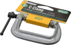 Wilton - Light-Duty 2" Max Opening, 1-1/8" Throat Depth, Ductile Iron Standard C-Clamp - 800 Lb Capacity, 0" Min Opening, Standard Throat Depth - Exact Industrial Supply