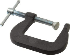 Wilton - Light-Duty 1-1/4" Max Opening, 1-1/4" Throat Depth, Forged Steel Standard C-Clamp - 800 Lb Capacity, 0" Min Opening, Standard Throat Depth, Steel Screw - Exact Industrial Supply