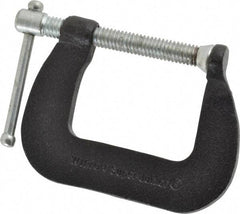 Wilton - Light-Duty 1-1/2" Max Opening, 1-1/2" Throat Depth, Forged Steel Standard C-Clamp - 850 Lb Capacity, 0" Min Opening, Standard Throat Depth, Steel Screw - Exact Industrial Supply
