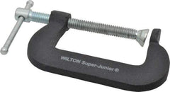 Wilton - Light-Duty 2" Max Opening, 1-1/4" Throat Depth, Forged Steel Standard C-Clamp - 875 Lb Capacity, 0" Min Opening, Standard Throat Depth, Steel Screw - Exact Industrial Supply