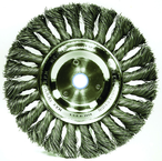 8" - Diameter Standard Twist Knot Wire Wheel; .014" Steel Fill; 3/4" Arbor Hole - Exact Industrial Supply