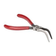 Proto - 6-5/16" OAL, 1-5/8" Jaw Length x 3/4" Jaw Width, Long Nose Bent Nose Pliers - Serrated Jaw, Chain Nose Head, Plastisol Handles - Exact Industrial Supply