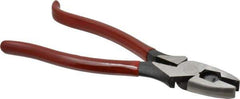 Proto - 9-1/4" OAL, 1-9/16" Jaw Length x 1-9/32" Jaw Width, Ironworker's Pliers - Standard Jaw, Standard Head, Plastisol Handles - Exact Industrial Supply