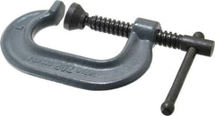 Wilton - Regular-Duty 2" Max Opening, 1-13/16" Throat Depth, Forged Steel Standard C-Clamp - 2,700 Lb Capacity, 0" Min Opening, Standard Throat Depth - Exact Industrial Supply
