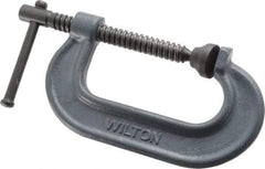 Wilton - Regular-Duty 3" Max Opening, 1-15/16" Throat Depth, Forged Steel Standard C-Clamp - 3,000 Lb Capacity, 0" Min Opening, Standard Throat Depth - Exact Industrial Supply